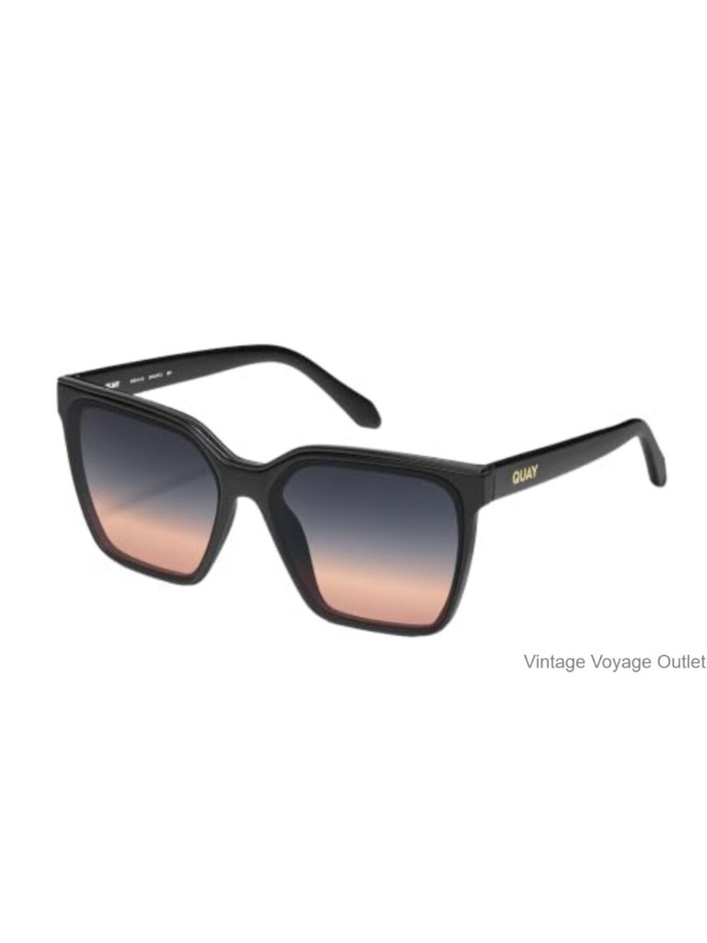 Square Oversized Sunglasses with Metal Brow Bar UV400